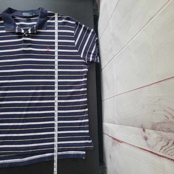 Polo Ralph Lauren Vintage 90’s Classic Fit, Textured Knit Striped Short-Sleeve - Picture 6 of 6
